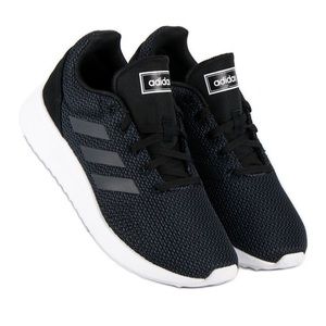 adidas Ortholite Run 70S Black Knit Running Shoe Carbon Stripe White Sole Sz 8